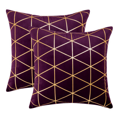 Purple and gold cushions best sale